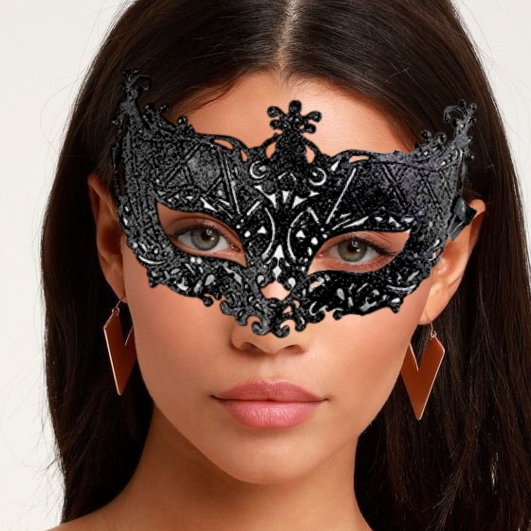 Glitter Fashion Eye Mask Black - 1PC