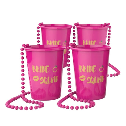 Hot Pink Shot Glass w/ Beads for Bachelorette Party - 1PC
