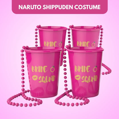 Hot Pink Shot Glass w/ Beads for Bachelorette Party - 1PC