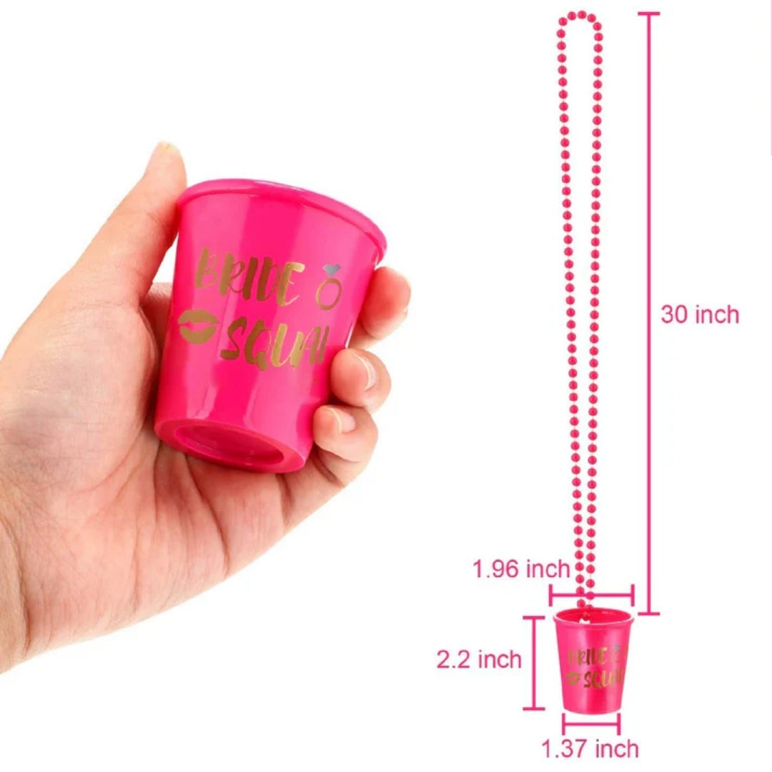 Hot Pink Shot Glass w/ Beads for Bachelorette Party - 1PC