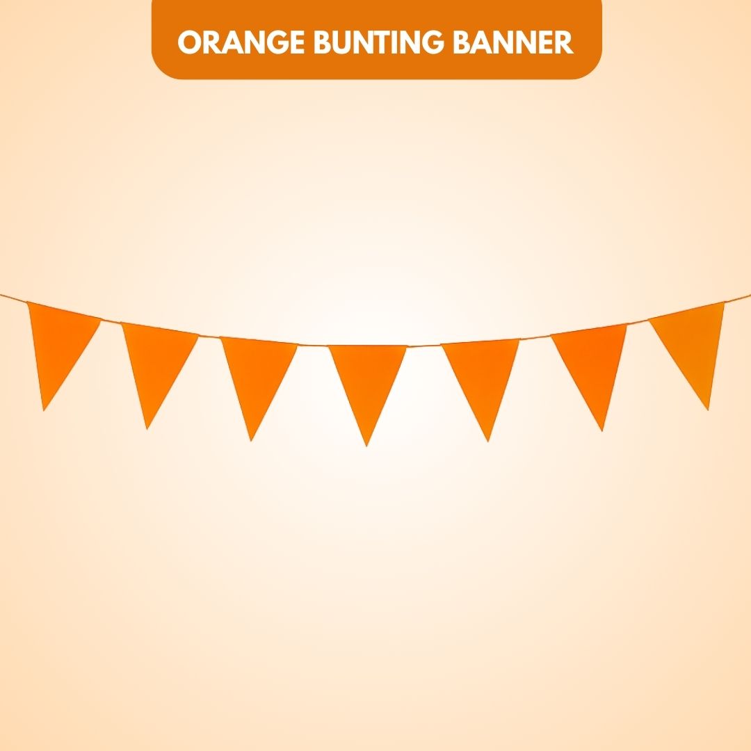 Orange Bunting Banner - Over 6 FT