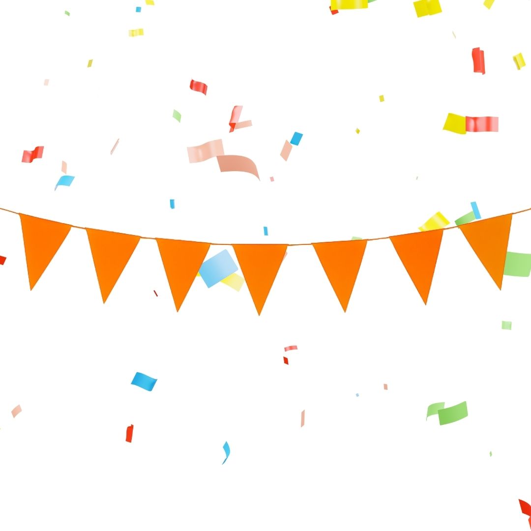 Orange Bunting Banner - Over 6 FT
