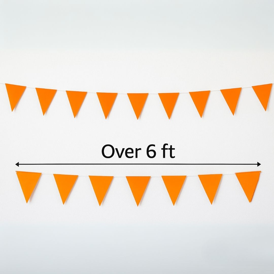Orange Bunting Banner - Over 6 FT
