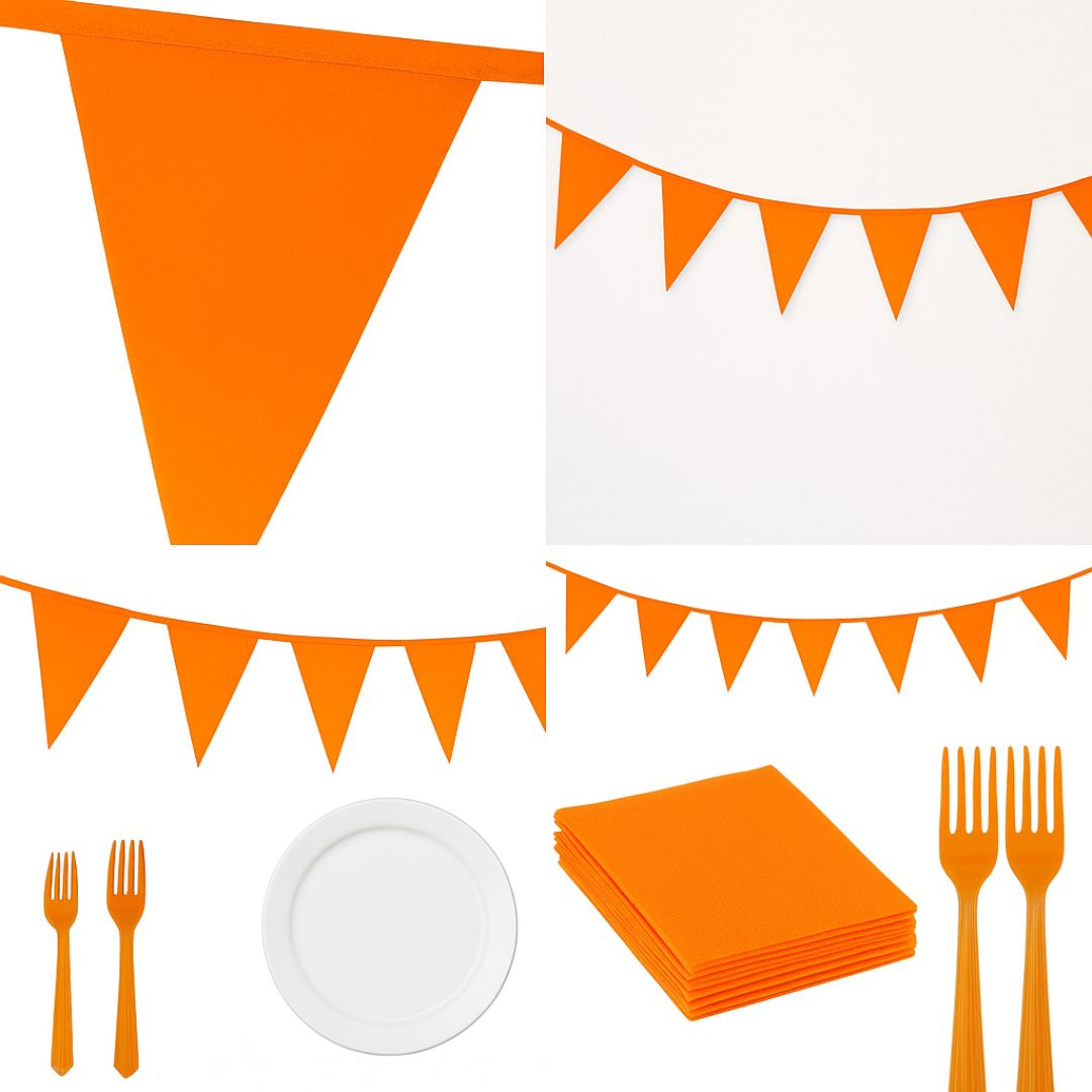 Orange Bunting Banner - Over 6 FT