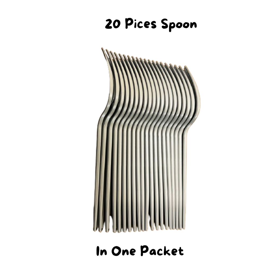 Metallic Silver Dinner Forks / Durable - 20PC
