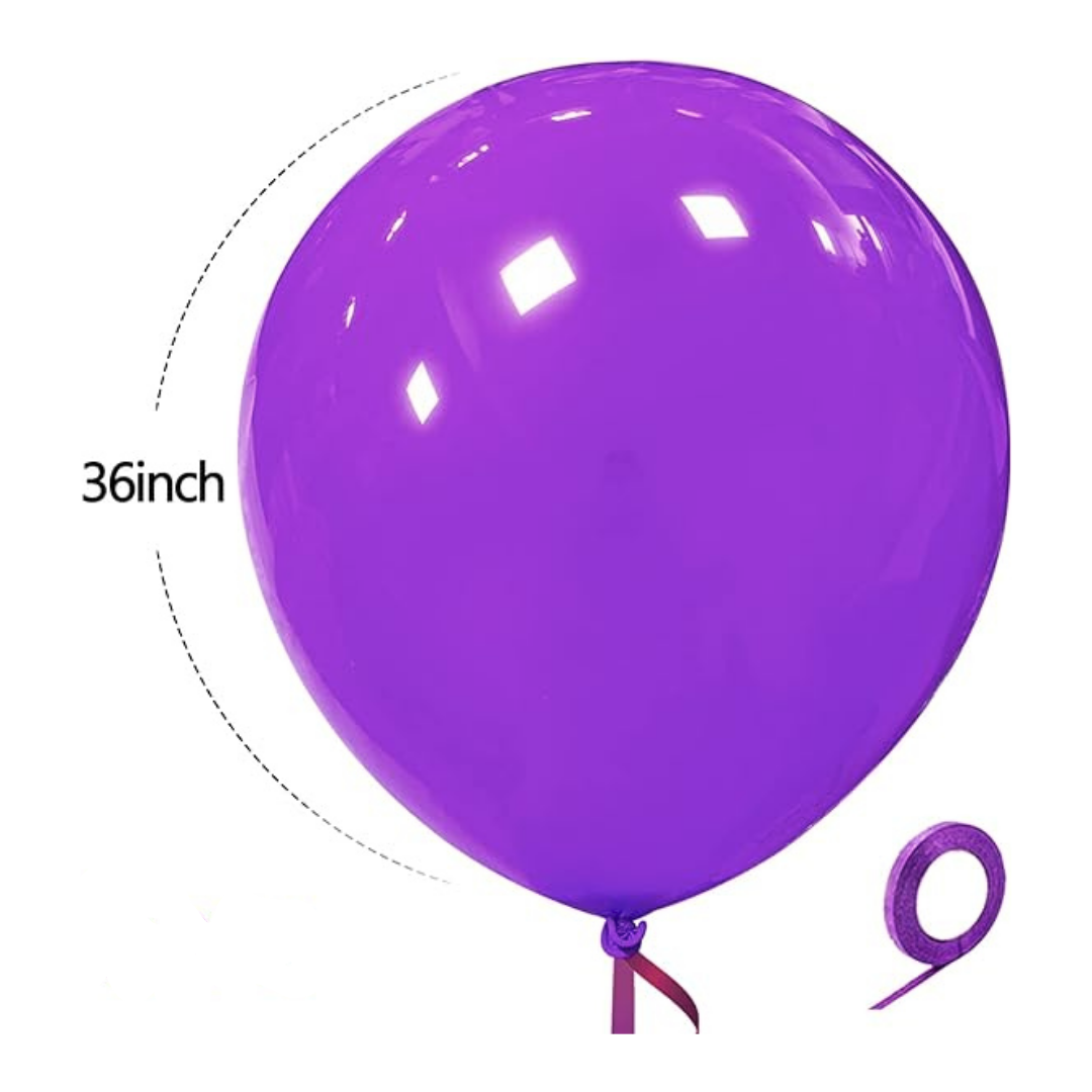 Purple Giant Big Balloon 36 Inches / Bladder Balloon / Helium Qualiy - Inflates to 3 FT Approx. - Pack of 1