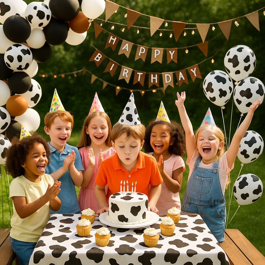 Cow Print Black & White Balloon 12" - Helium Quality – 6PC