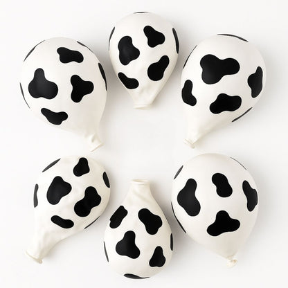 Cow Print Black & White Balloon 12" - Helium Quality – 6PC