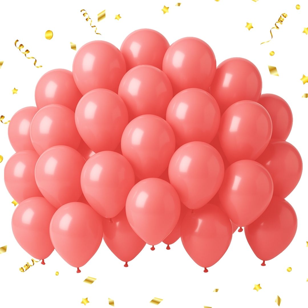 Pastel Red Latex / Rubber Balloons - 12 inches - Helium Quality - Bulk Pack - 50PC