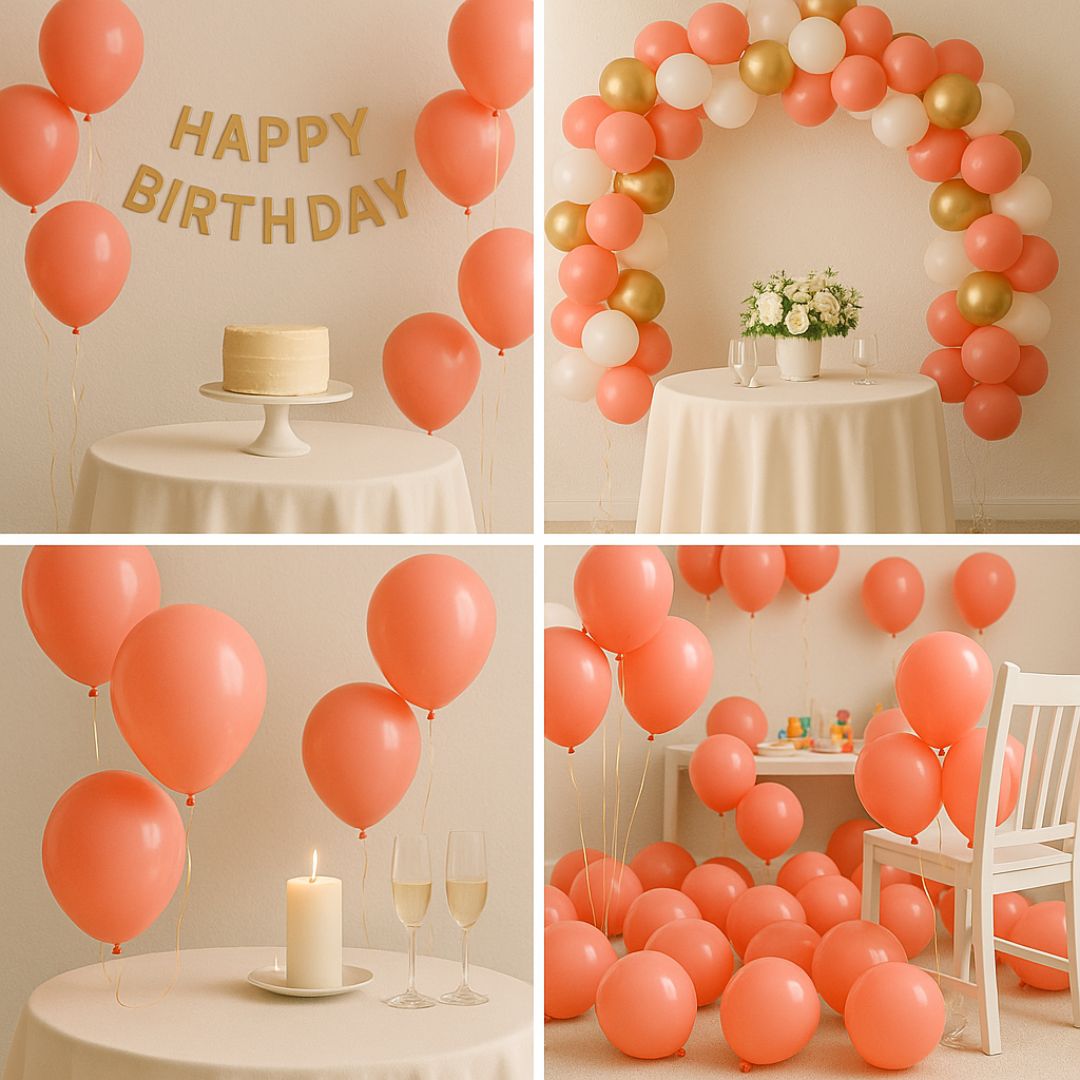 Pastel Red Latex / Rubber Balloons - 12 inches - Helium Quality - Bulk Pack - 50PC