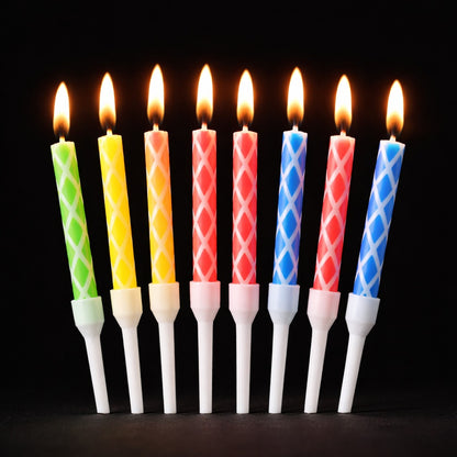 Multicolor Candles for BIrthday / Anniversry / Baby Shower or Neutral Occassion - 12PC