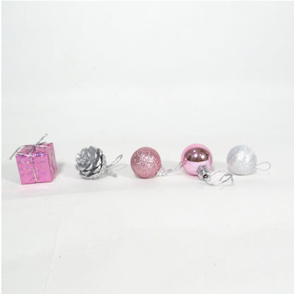 Box of Pink & Silver Tree Hangings - 20 PC