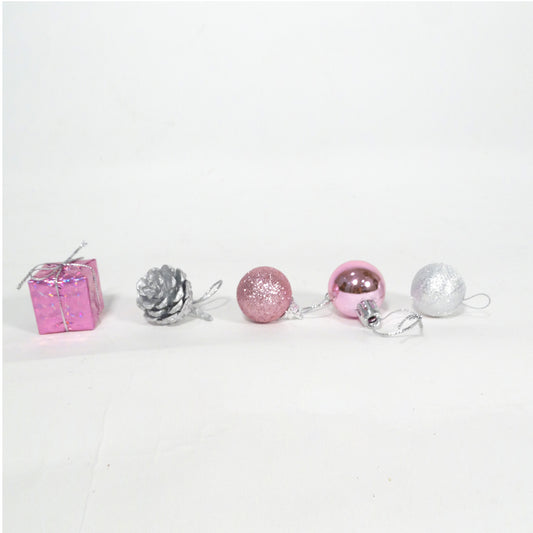 Box of Pink & Silver Tree Hangings - 20 PC