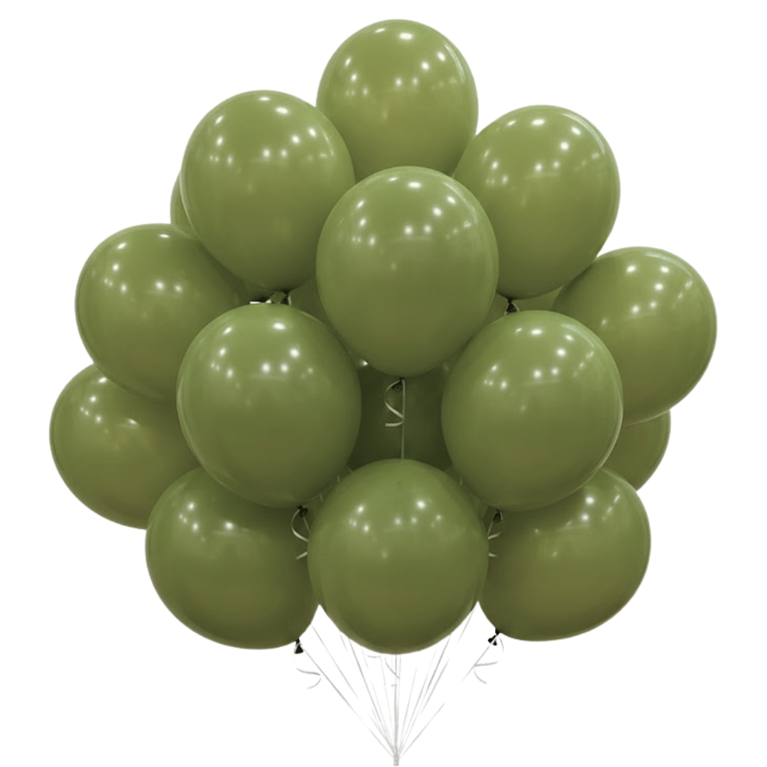 Olive Green Premium Latex Balloons 10" - 20PC