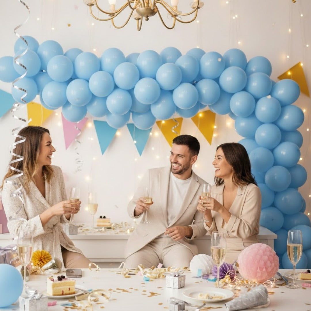 Macaron Pastel Blue Premium Latex Balloons 10" - 20PC