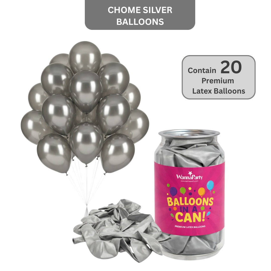 Chrome Silver Premium Latex Balloons 10" - 20PC