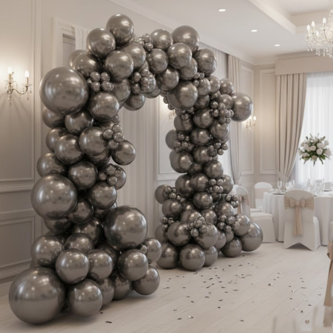 Chrome Silver Premium Latex Balloons 10" - 20PC