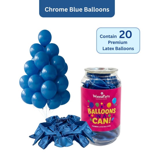 Chrome Blue Premium Latex Balloons 10" - 20PC