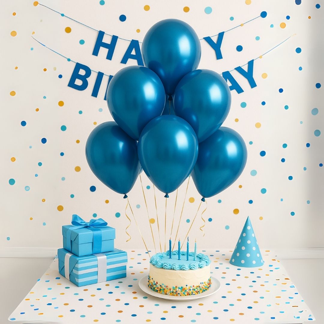 10" Chrome Blue Balloons - 20PC