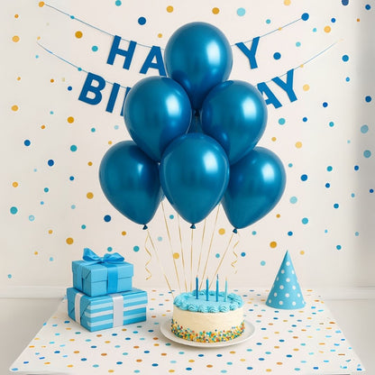 10" Chrome Blue Balloons - 20PC