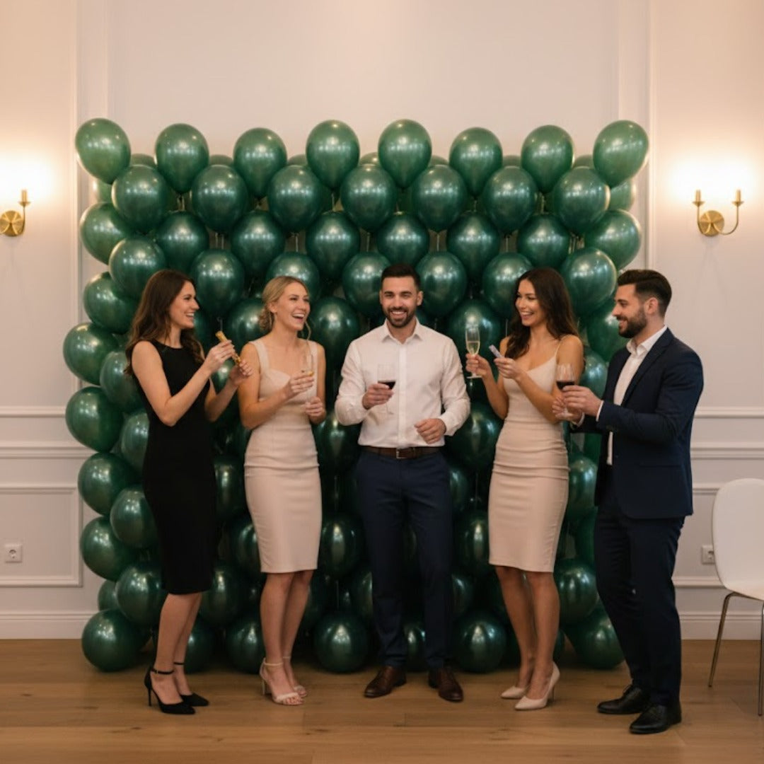 Chrome Dark Green Premium Latex Balloons 10" - 20PC