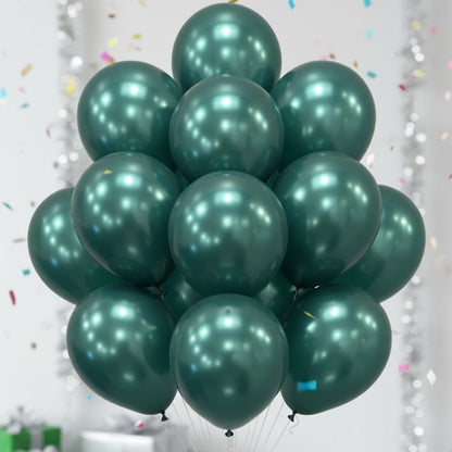 Chrome Dark Green Premium Latex Balloons 10" - 20PC