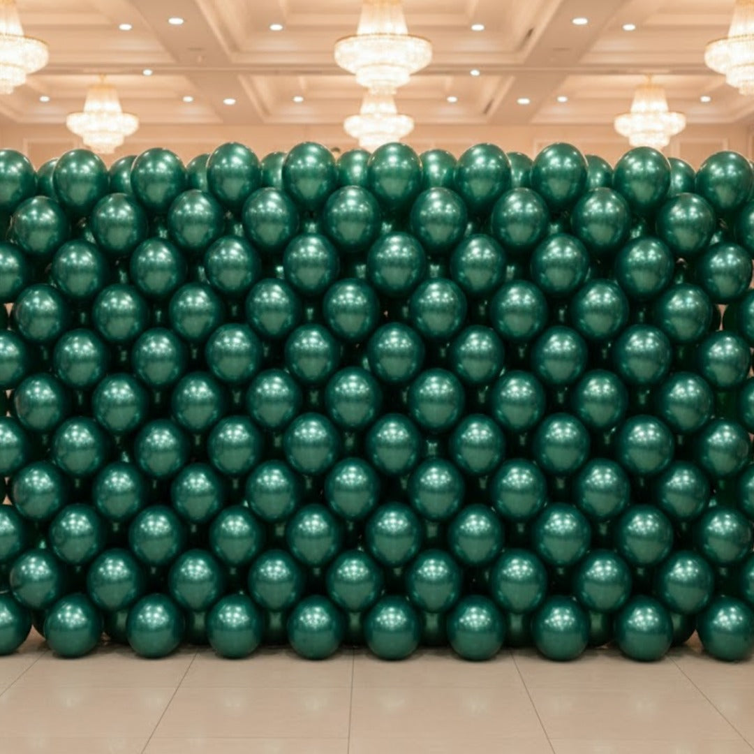 Chrome Dark Green Premium Latex Balloons 10" - 20PC