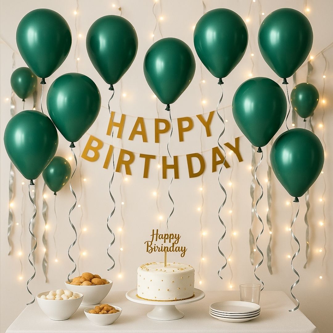 10" Chrome Green Balloons - 20PC