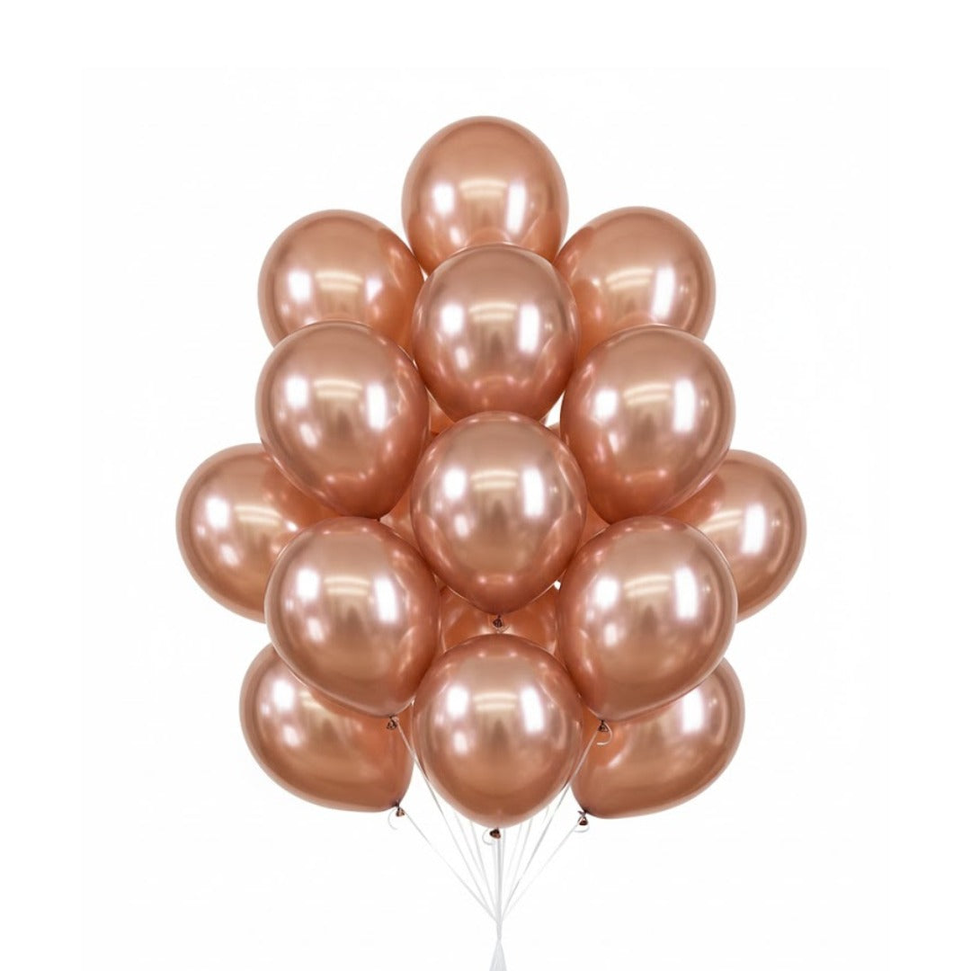 Chrome Rose Gold Premium Latex Balloons 10" - 20PC