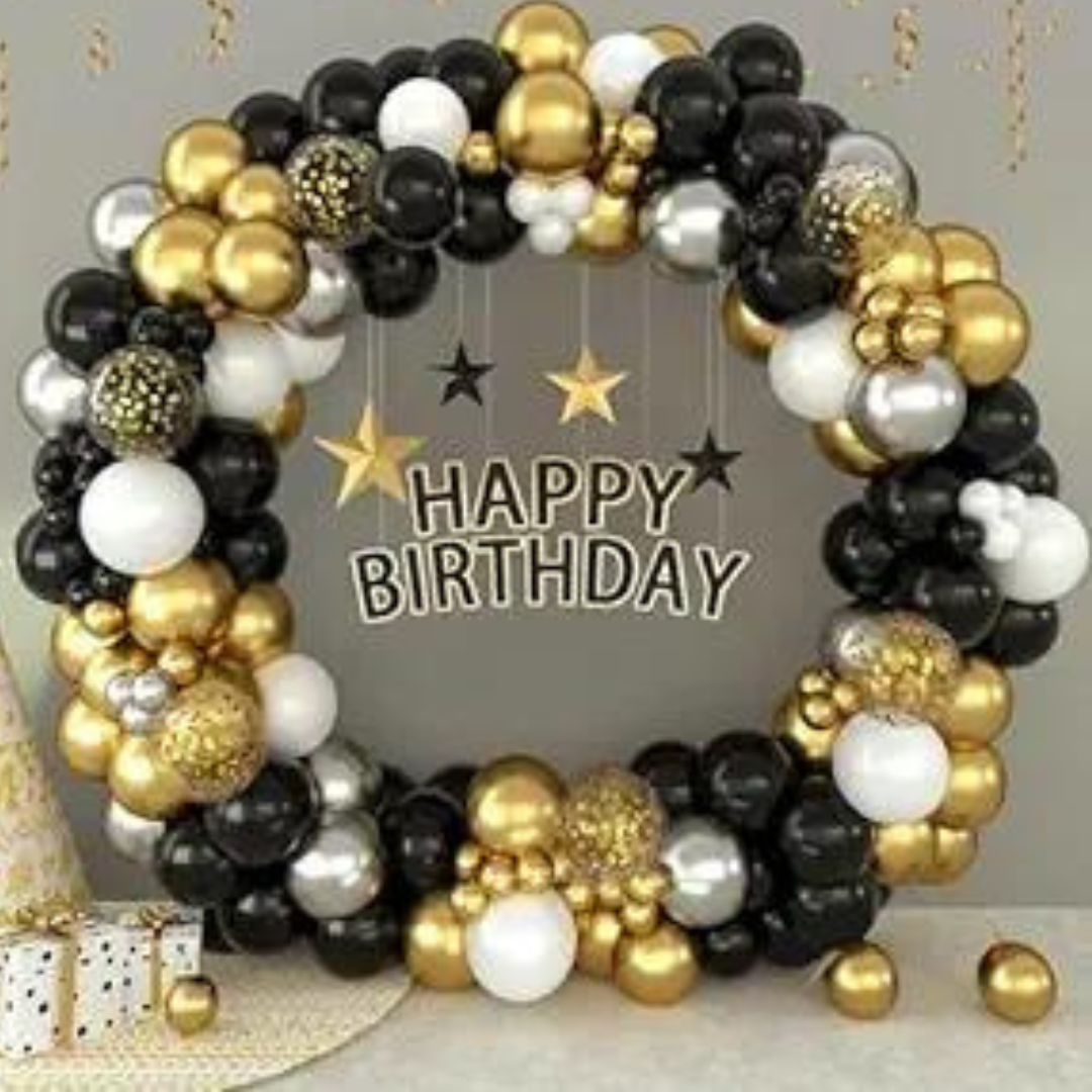 9" Chrome Black Balloons - 50PC