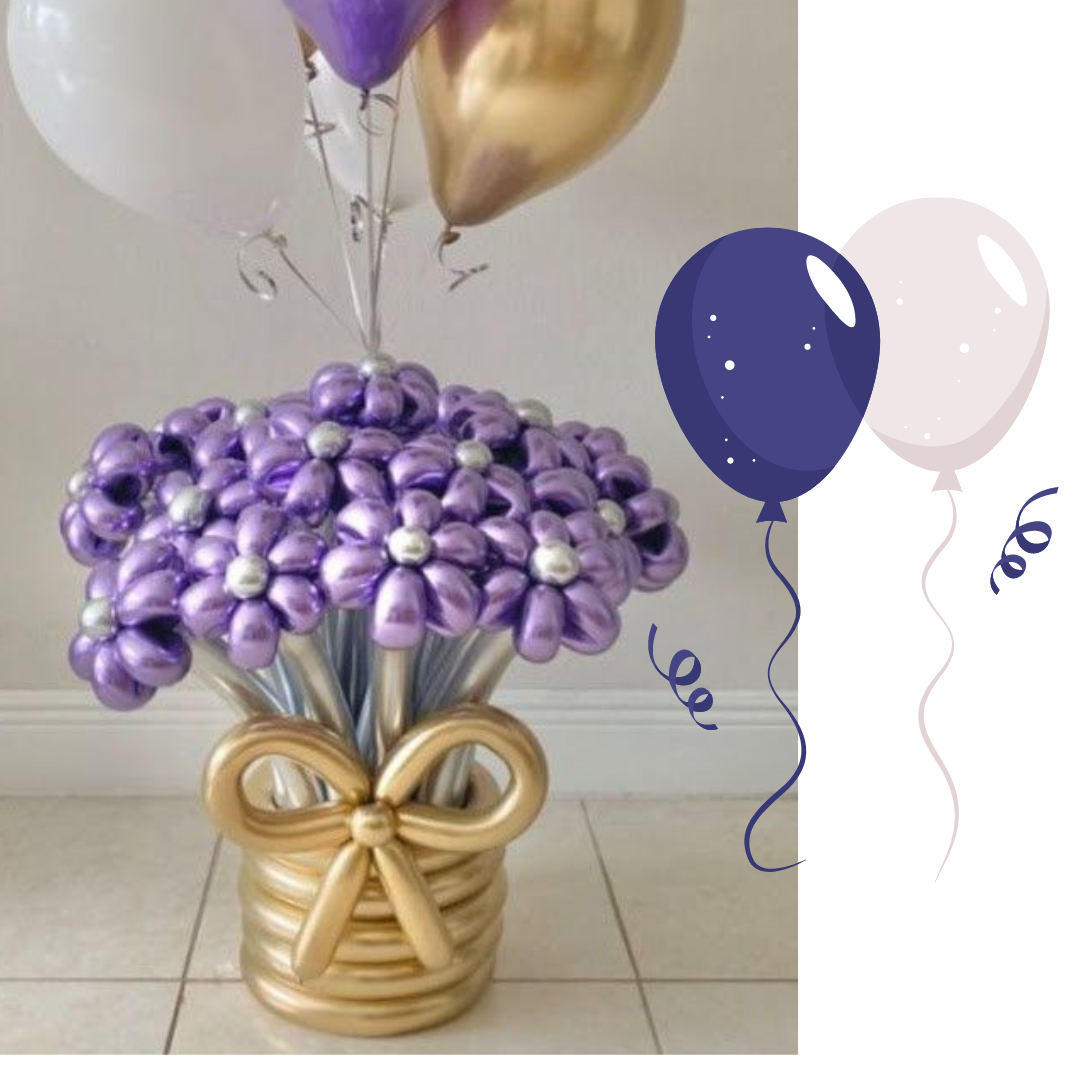 Chrome Purple BT Balloons  Metallic 10 Twisty Balloons Latex Long Shiny Balloon - PACK OF 10