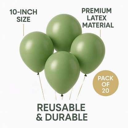 Sage Green Latex/Rubber Balloons - 10 inches - 20PC