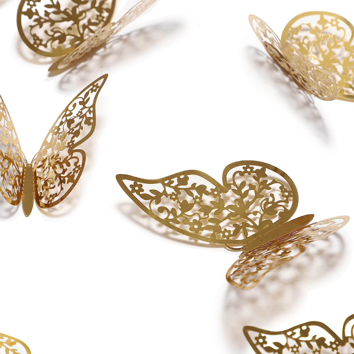 3D Butterfly Golden Decorations - 12PC