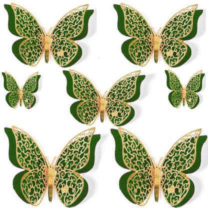 3D Butterfly Green Decorations - 12PC