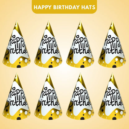 Happy Birthday Golden Hats - 8PC