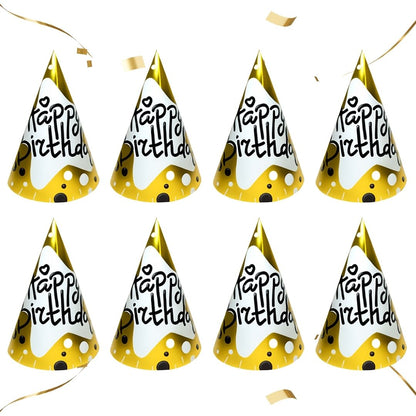 Happy Birthday Golden Hats - 8PC