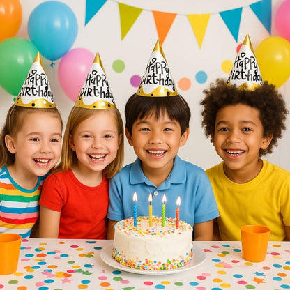 Happy Birthday Golden Hats - 8PC