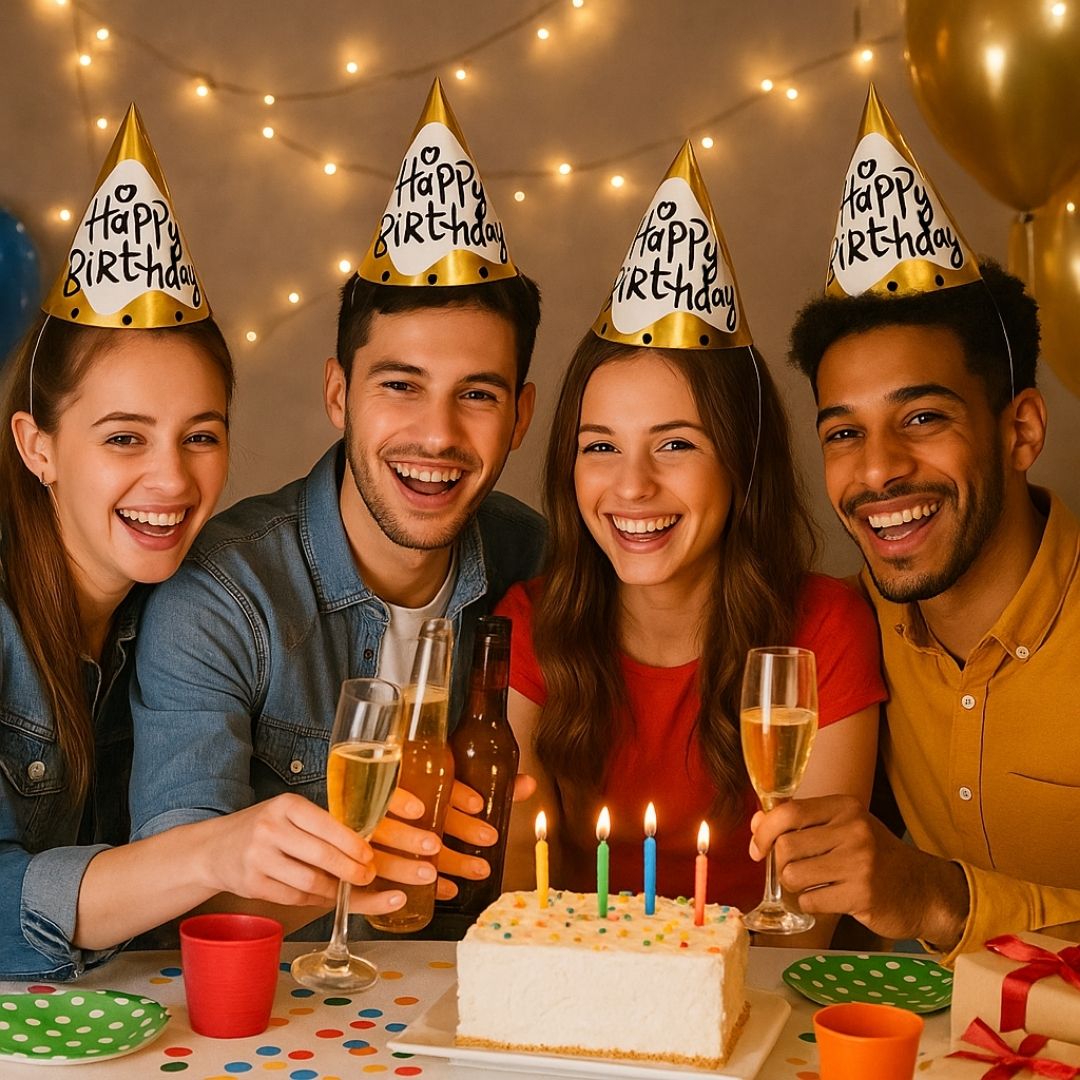 Happy Birthday Golden Hats - 8PC