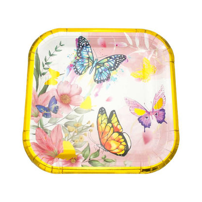 Sqr. Butterfly Plates -10PC - 9 inches