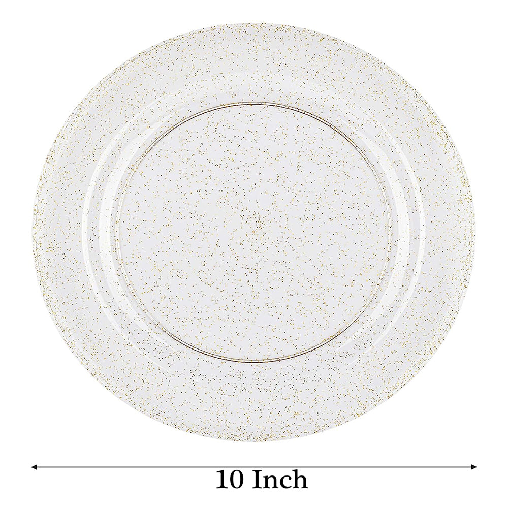 10" Gold Shimmer Durable Plates - 6PC