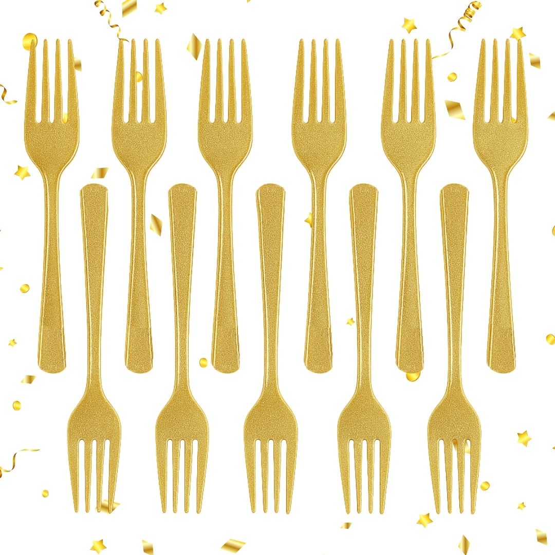 Shimmer Golden Forks - 12PC