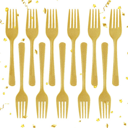 Shimmer Golden Forks - 12PC