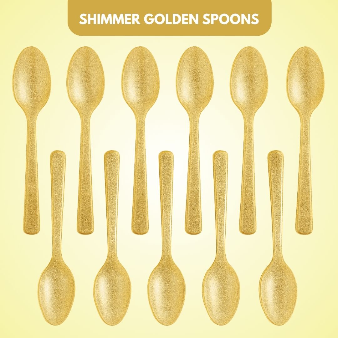 Shimmer Golden Spoons - 12PC