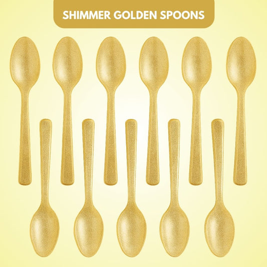 Shimmer Golden Spoons - 12PC