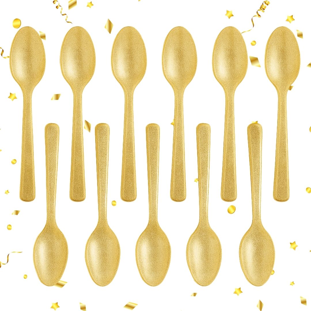 Shimmer Golden Spoons - 12PC