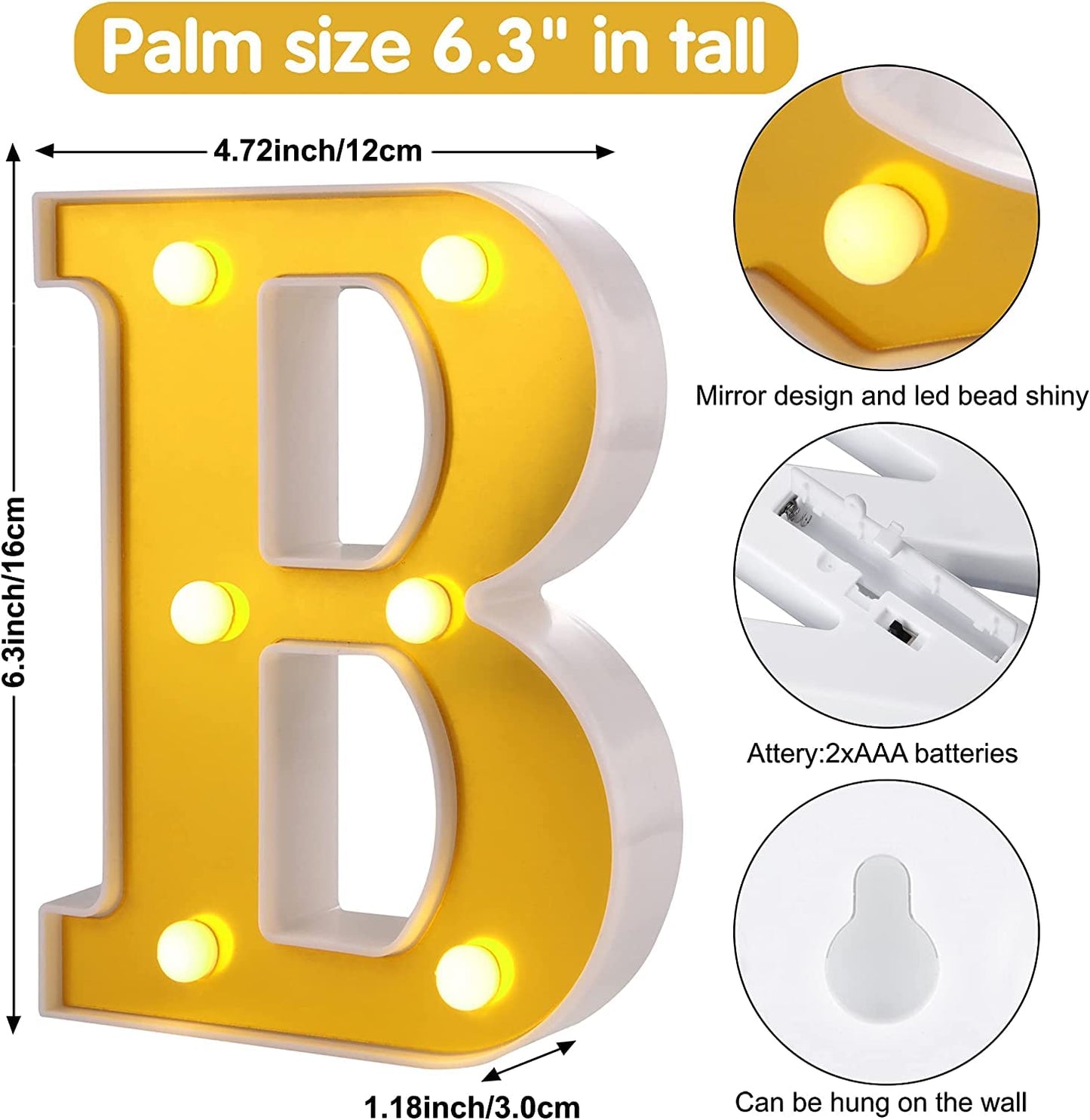 LED Golden Marquee Alphabet B-1PC