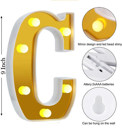 LED Golden Marquee Alphabet C-1PC