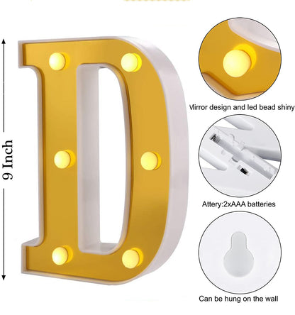 LED Golden Marquee Alphabet D-1PC