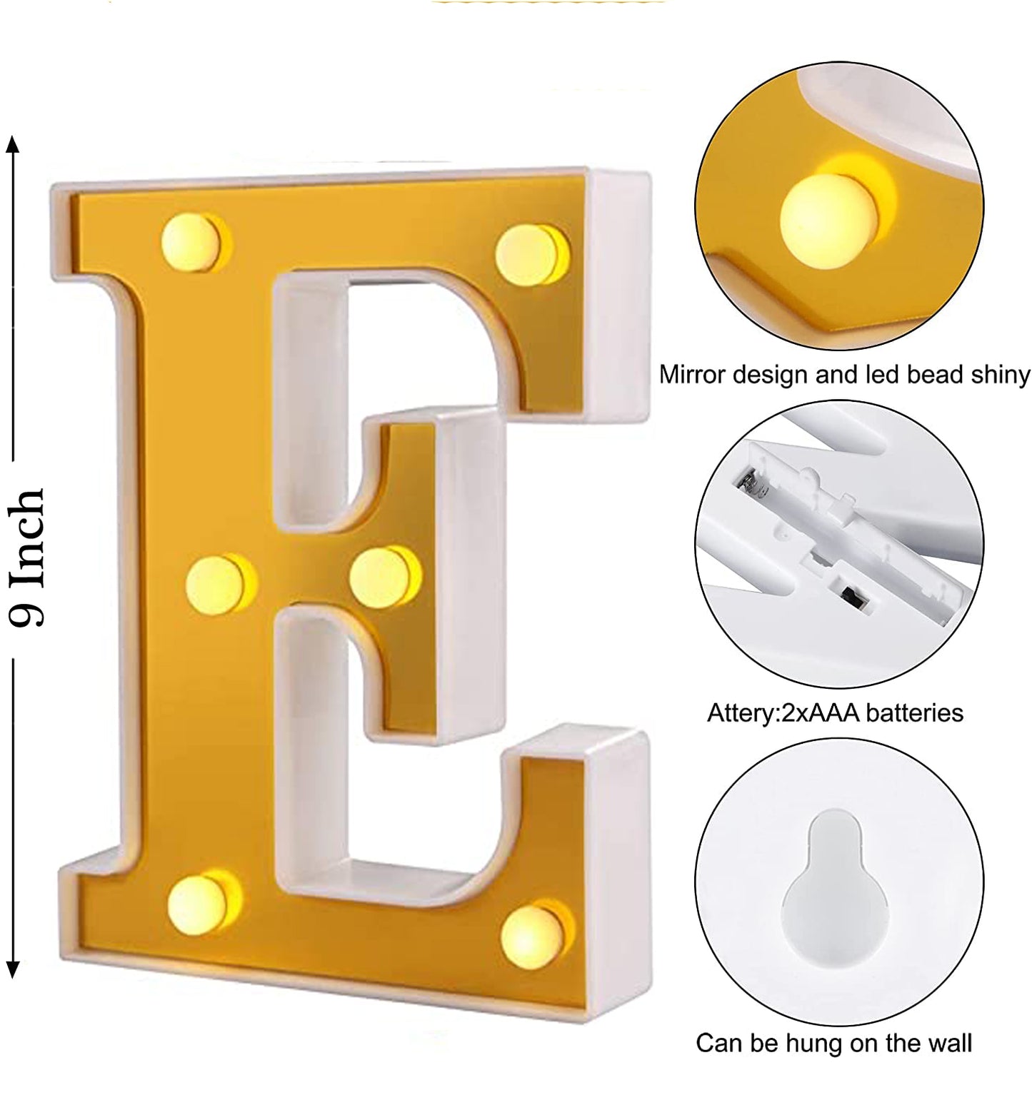 LED Golden Marquee Alphabet E-1PC