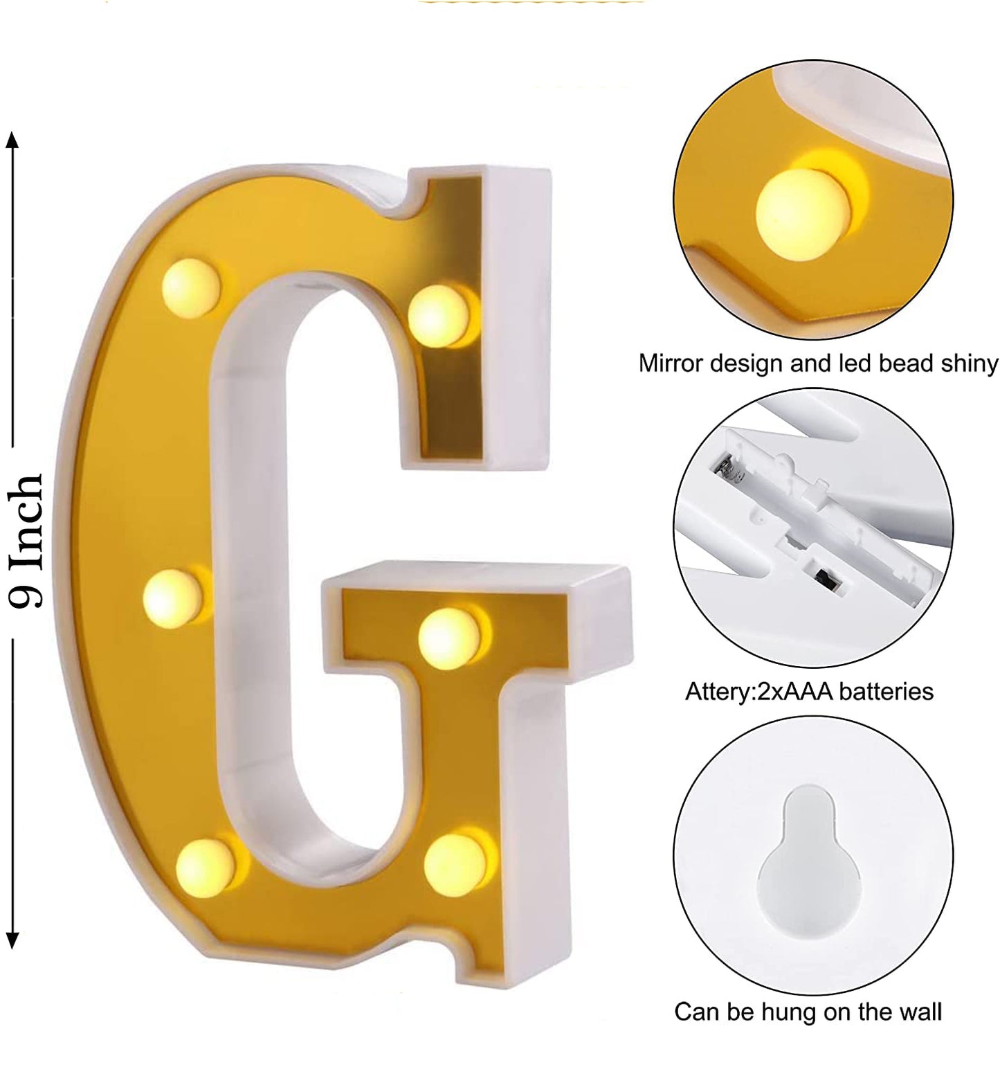 LED Golden Marquee Alphabet G-1PC